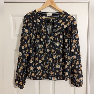 Universal Thread grey , blue and brown boho blouse size medium